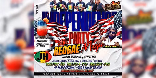 4th of July Party Tampa | Live Reggae Concert, Food & Drinks at Jerk Hut