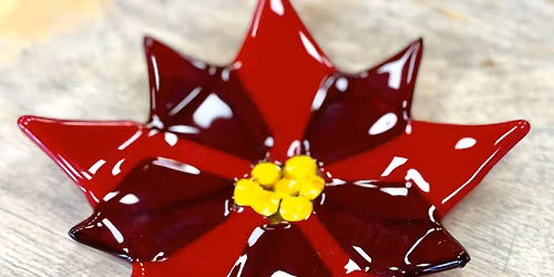 Fused Glass Poinsettia Dish