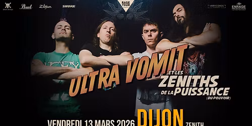 Ultra Vomit au Z\u00e9nith de Dijon vendredi 13 mars 2026 \ud83e\udd18