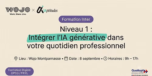 Formation : Int\u00e9grer l'IA g\u00e9n\u00e9rative dans votre quotidien professionnel