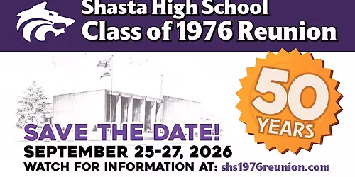 Shasta High School Class of 1976 50-year Reunion Dinner Dance