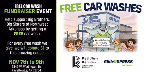 Big Brothers, Big Sisters of NWA - Free Wash Fundraiser
