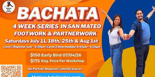 Bachata 4 Week Series Workshop in San Mateo!