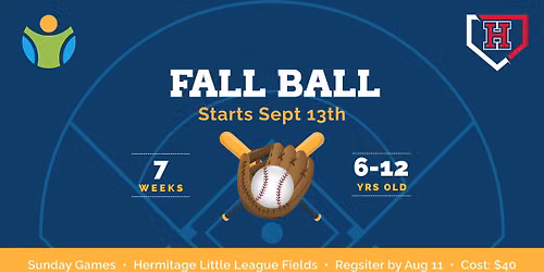 City of Hermitage and Hermitage Little League Fall Baseball Season 2026