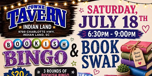 Bookish BINGO \/Book SWAP - Towne Tavern, Indian Land