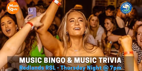 Music Bingo & Music Trivia Night at Redlands RSL Brisbane