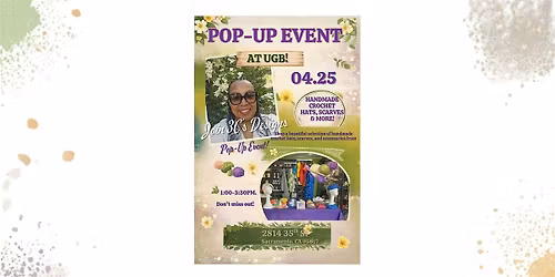 UGB  presents a Pop Up Event featuring 3C\u2019s Designs Pop-Up Shop