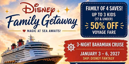 Disney Cruise, Family of 4, Starting at $3,250 MESSAGE me for more details or to book! 
