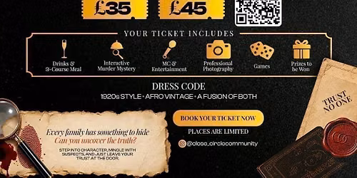 Murder Mystery Night: Afro Vintage Dinner, Dance &amp; Deadly Secrets