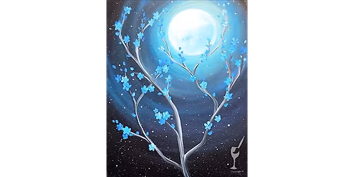 Moonlit Cherry Blossoms - Paint and Sip in New Braunfels | Classpop!\u2122