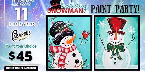 Holiday Snowman Paint Party at Cabarrus Brewing Company