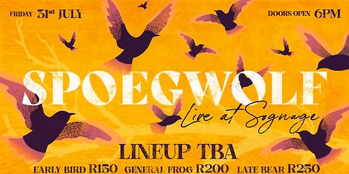 SPOEGWOLF Live at Sognage - Friday 31st July 2026