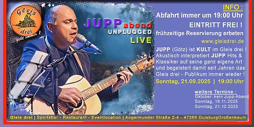 JUPP Abend | Das Kultevent bim Gleis drei\ud83c\udfa4