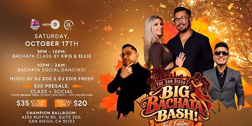 The San Diego Big Bachata Bash - Fall Edition! 10\/17