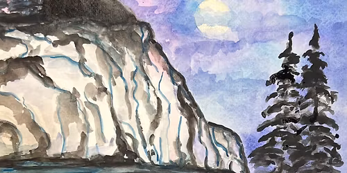Winter Landscape Watercolor Painting