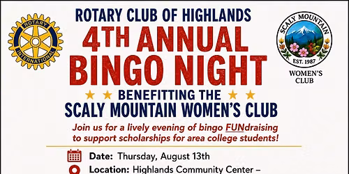 Scaly Mountain Women\u2019s Club Bingo Night 