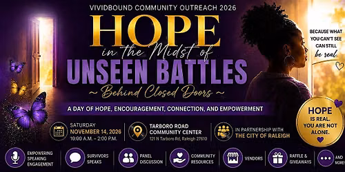 Hope in the Midst of Unseen Battles: Vividbound + City of Raleigh Outreach
