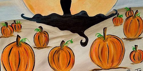 "Pumpkin Spicy Full Moon Magic" Acrylic Canvas Painting Class with Connie at Claytopia