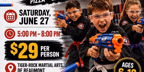 Nerf War Pizza Party Ages 6-12