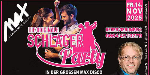 Die ORIGINALE Schlagerparty mit Dj Erich Fuchs