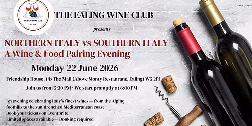 Northern Italy vs Southern Italy \u2014 A Wine & Food Pairing Evening