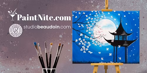 Paint Nite: Moonlit Blossoms by the Pagoda