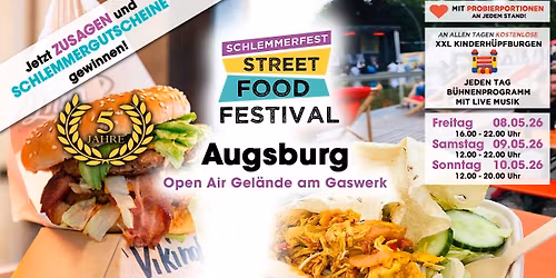 Fr, 08. Mai bis So, 10. Mai - Street Food Festival Augsburg Gaswerk 2026