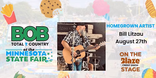 Bill Litzau at the BOB FM Booth at the MN State Fair!