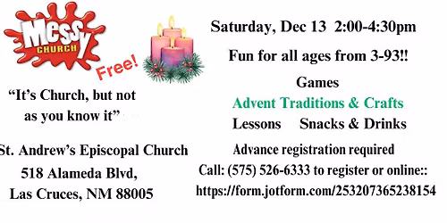 Messy Church for December -- Advent Traditions & Crafts