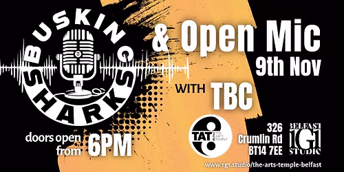 Busking Sharks Project & Open Mic at 1G1 Studio Belfast