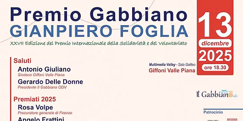 XXVII edizione : Il Premio Gabbiano – Gianpiero Foglia