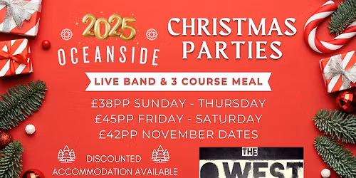 Christmas Parties at Oceanside with The Qwest 2025 