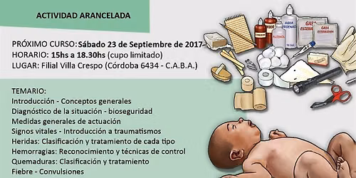 Primeros Auxilios en Cruz Roja (martes 01-09-26) 18 a 22 hs.