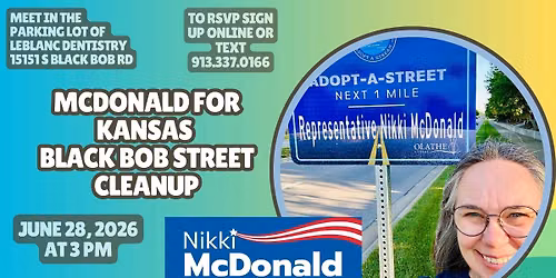 McDonald for Kansas - Black Bob Street Cleanup