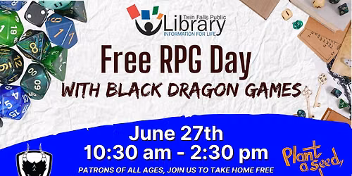 Free RPG Day @ Twin Falls Public Library (w\/ Black Dragon Games)