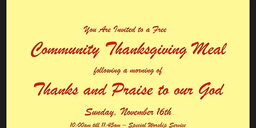 Community Thanksgiving Meal 
