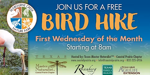 FREE Monthly Bird Hike Wednesday December 3rd 8:00am