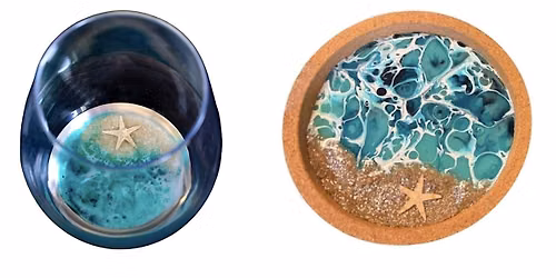 Ocean Resin Wine Glasses &  Cork Coasters Workshop