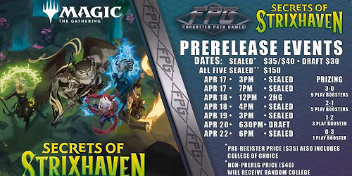 MTG Secrets of Strixhaven Pre Release Event