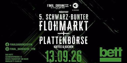 5. Schwarz-Bunter Flohmarkt + Plattenb\u00f6rse \/\/ Das Bett, Frankfurt