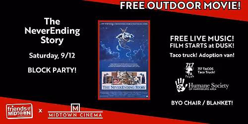 FREE OUTDOOR MOVIE: THE NEVERENDING STORY (& BLOCK PARTY!)