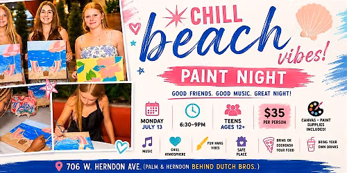 Chill Beach Vibes Paint Night (ages 14+)