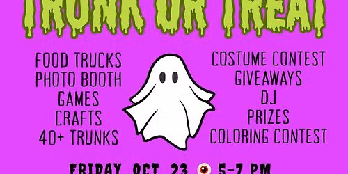 Boo Bash Trunk or Treat, presented by Roscoe PTO