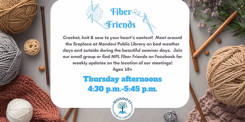 Fiber Friends:  Crochet, Knit, and Sewing Group