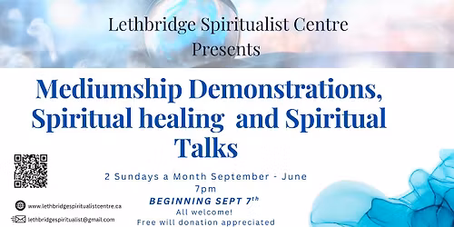 Mediumship Demonstrations, Spiritual Healing and Spiritual Talks