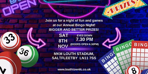 Louth Town Juniors - Annual Bingo Night 2025