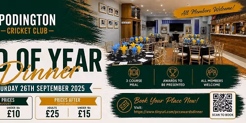 Podington Cricket Club End of Season Dinner