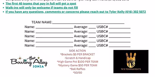 5 Person Baker Tournament (2 Day Event)