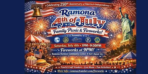 Ramona 4th of July Family Picnic & Fireworks