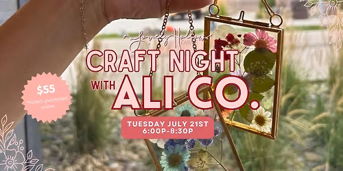 Hanging Pressed Floral Frames Craft Night on The Farm